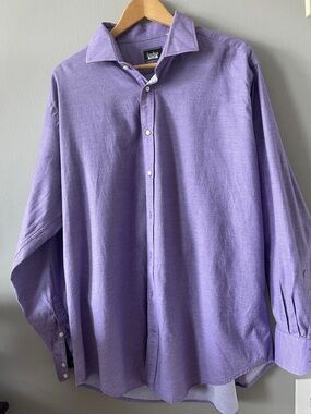 Neiman Marcus men's purple button-down shirt cotton XXL